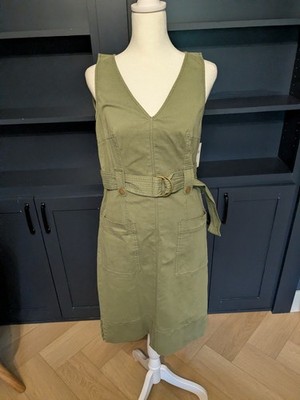 Anthropologie Maeve Oona Utility Dress Olive Green Sz 4 NWT | eBay
