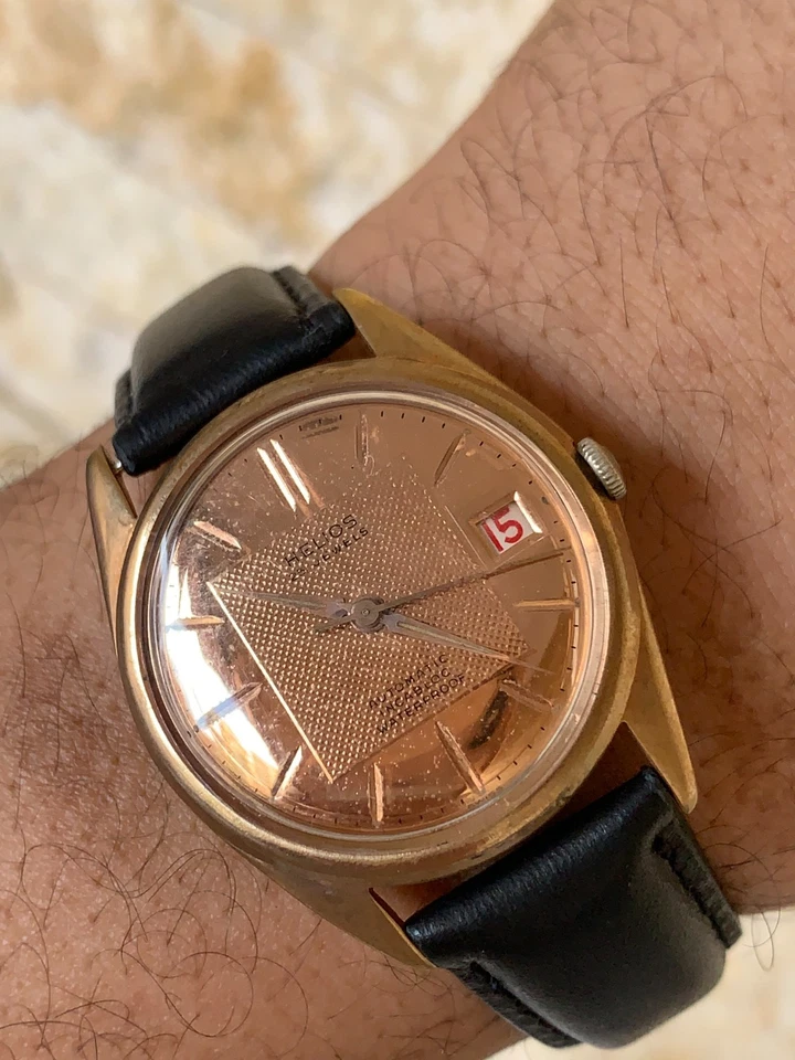 Reloj Helios Vintage Años 70 Por Royce Automático 35mm Art Deco Chapado en Oro Suizo Foto 3 de 4