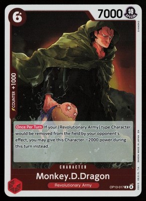 Monkey.D.Dragon OP13-017 Rare Carrying On His Will One Piece Near Mint