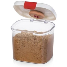 PrepSolutions Brown Sugar Keeper with Lid – 1.5 Quart, White/red/clear 