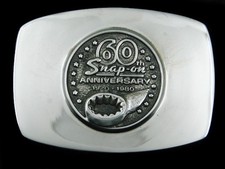 SF03148 VINTAGE 1980  SNAP-ON TOOLS 60TH  SOLID SILVERBRONZE BELT BUCKLE