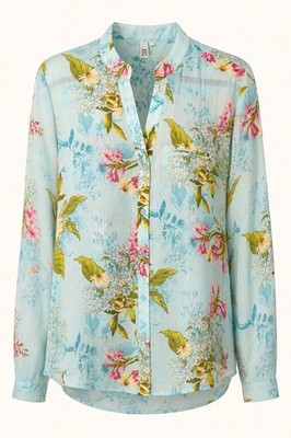 Kut from the Kloth Jasmine Floral Sheer Blouse M Multicolor Boho Buttondown
