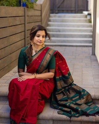 Designer New Paithani Silk Saree With Blouse For Indian Engagement Wear |  eBay