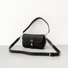 NWT CY683 Hadley Shoulder Bag Crossbody In Leather Gold/Black
