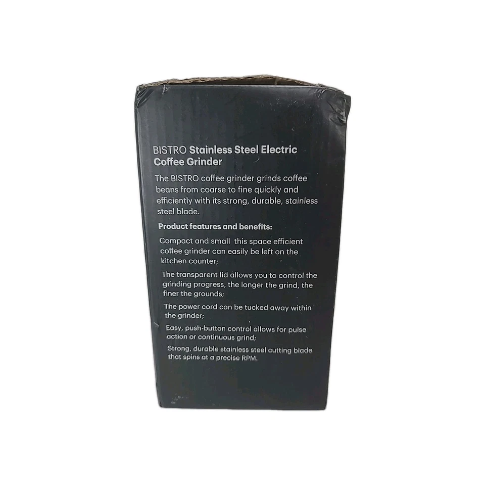 NUEVO Molinillo de Café Eléctrico Bodum Bistro Negro Compacto Acero Inoxidable Cepillado Foto 3 de 4