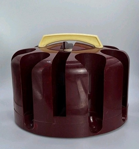 Vintage MCM 1950s Brown Victory Poker Chip Caddy