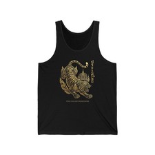 Camiseta sin mangas Roaring Tiger japonesa vintage arte ropa de calle camiseta gráfica unisex regalo