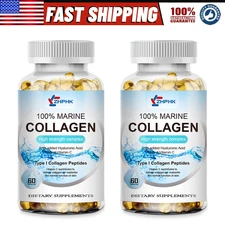 Marine Collagen 1300mg with Hyaluronic Acid & Vitamin C for Skin 2 Pack