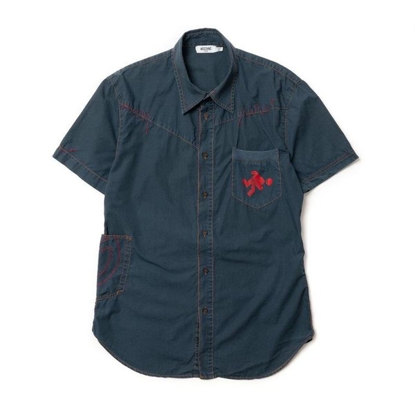 Men Moschino Jeans Shirt Navy Polyamide 42 / XL /