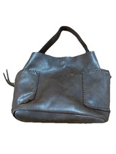 Brown Top Handle Bag with Stitching, Zipper Accents, Gold Hardware for Women