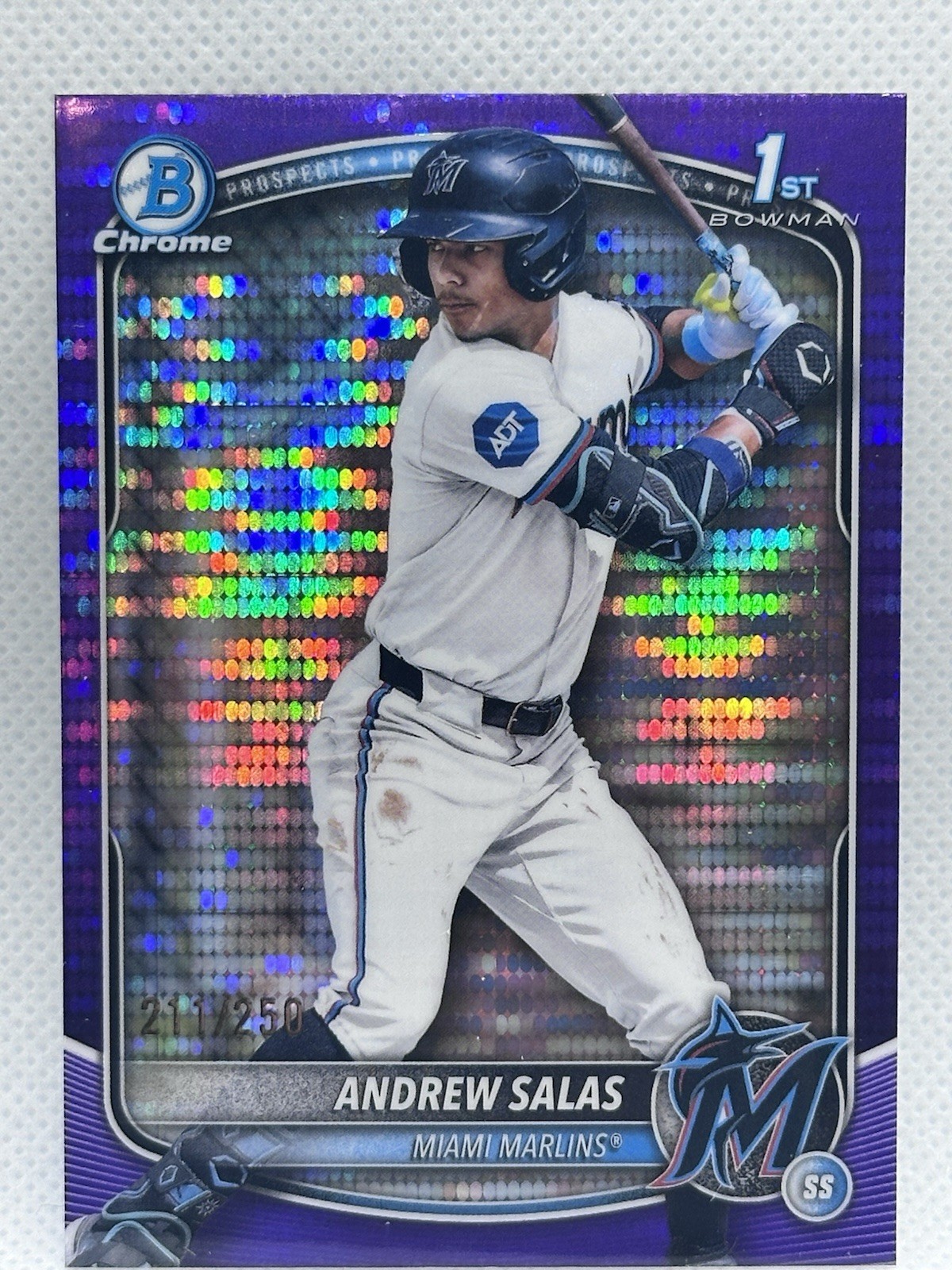 2025 Bowman Chrome - Andrew Salas 1st Bowman Purple Pulsar Refractor /250