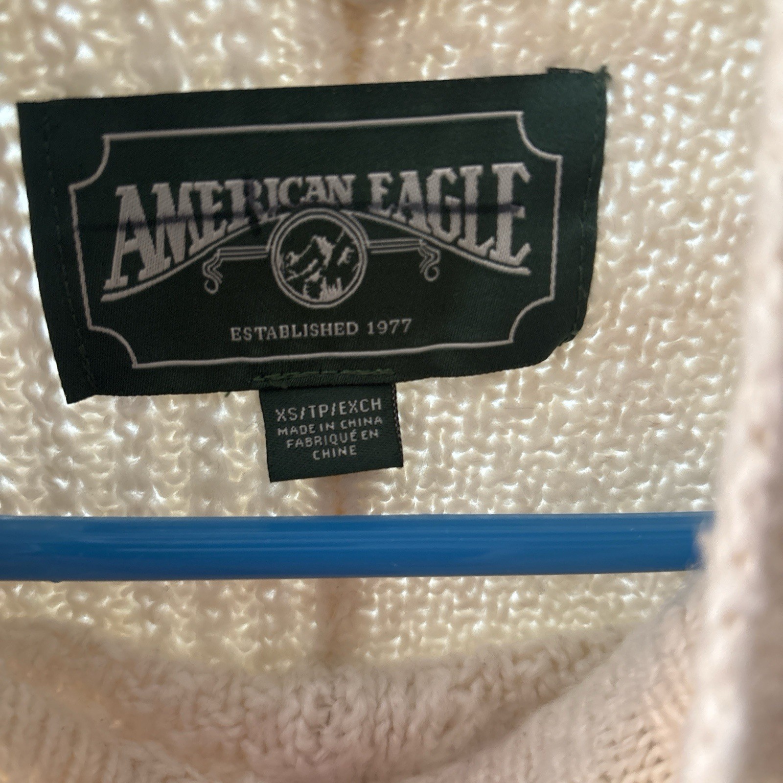 American Eagle Patchwork Cable Knit Ribbed Mock P… - image 2