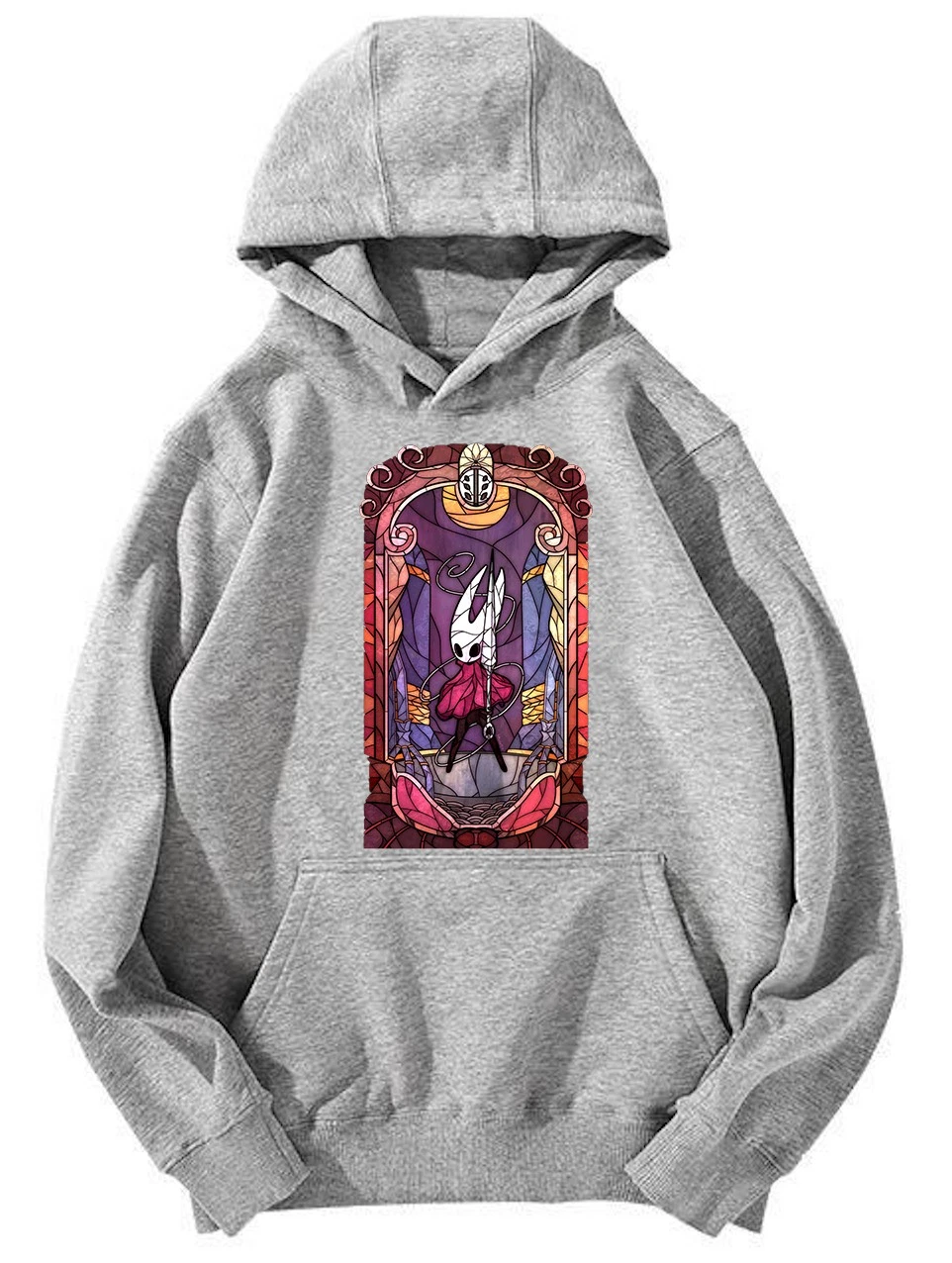 Hollow Knight Stained Glass Hoodie - Artistic Game Scene Unisex Pullover