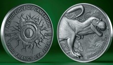 Tyrannosaurus Rex Lost World 2 oz Antique finish Silver coin 111.36 per troy oz