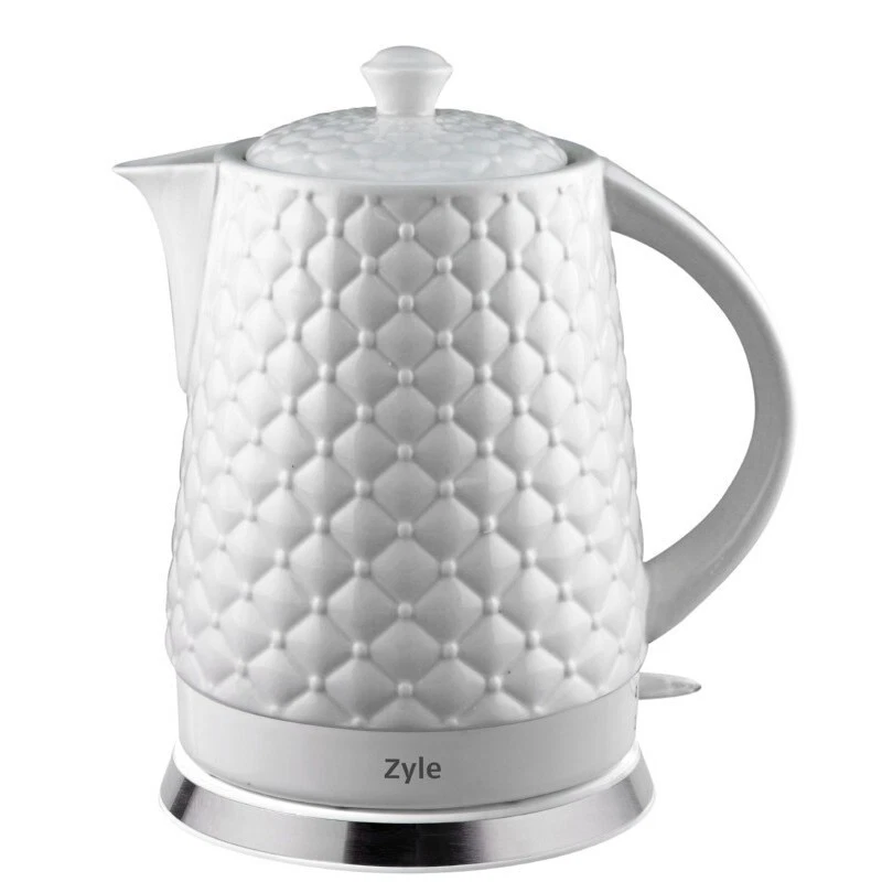 Zyle ZY15KW White 1200W 50Hz Built-in Overheat Protection Ceramic Kettle - 1.5 L