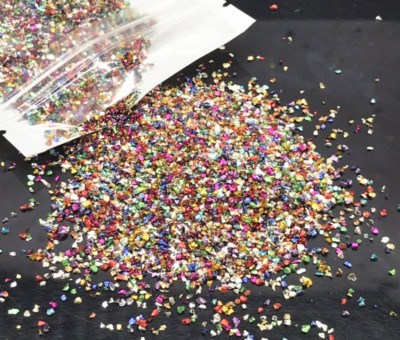 10g Broken Glas Mix unregelmäßigen Strass für Nägel Resin Harz decoden bunt