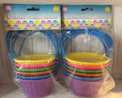 Vintage 12 Egg Time Easter Candy Baskets - NOS - Retro - 1980 s