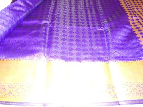 NEW BEAUTIFAL GADOWAL 100% SILK SARI PURPLE AND GOLD PARTY WEDDING.. - Picture 17 of 19