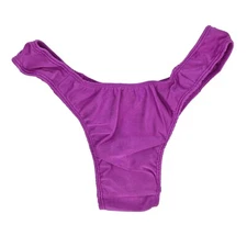 Purple Satin Gaff Thong for Transgender Crossdresser smooth tuck