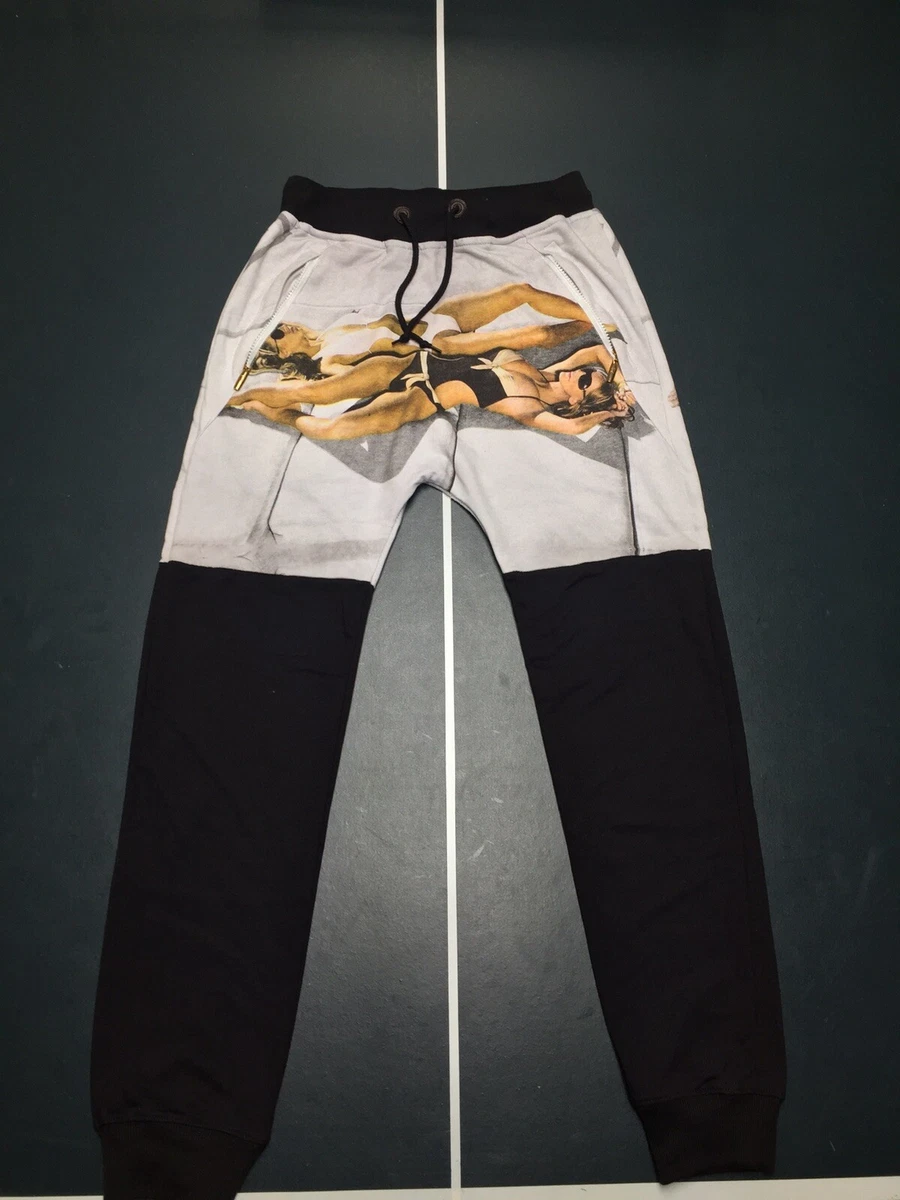 Men s Joggers American Stitch Sweatpants Size Small White Black