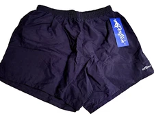 Dolfin Men's M Black Nylon Drawstring Lined Liner Pocket Swim Run Shorts Trunks