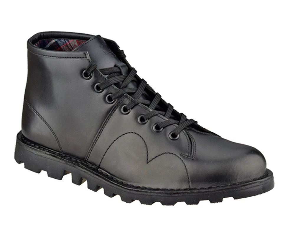 Grafters Leather Monkey Boots Casual Walking Classic Ankle High Work Boots Shoes - Image 2 of 4