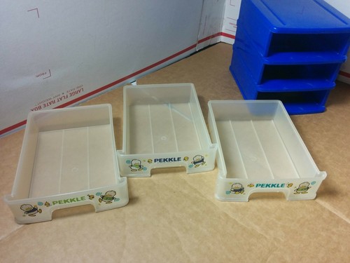 Vintage 1997 SANRIO Ahiru No Pekkle 3 Drawer Desk Top Plastic Chest Hello Kitty - Picture 8 of 12