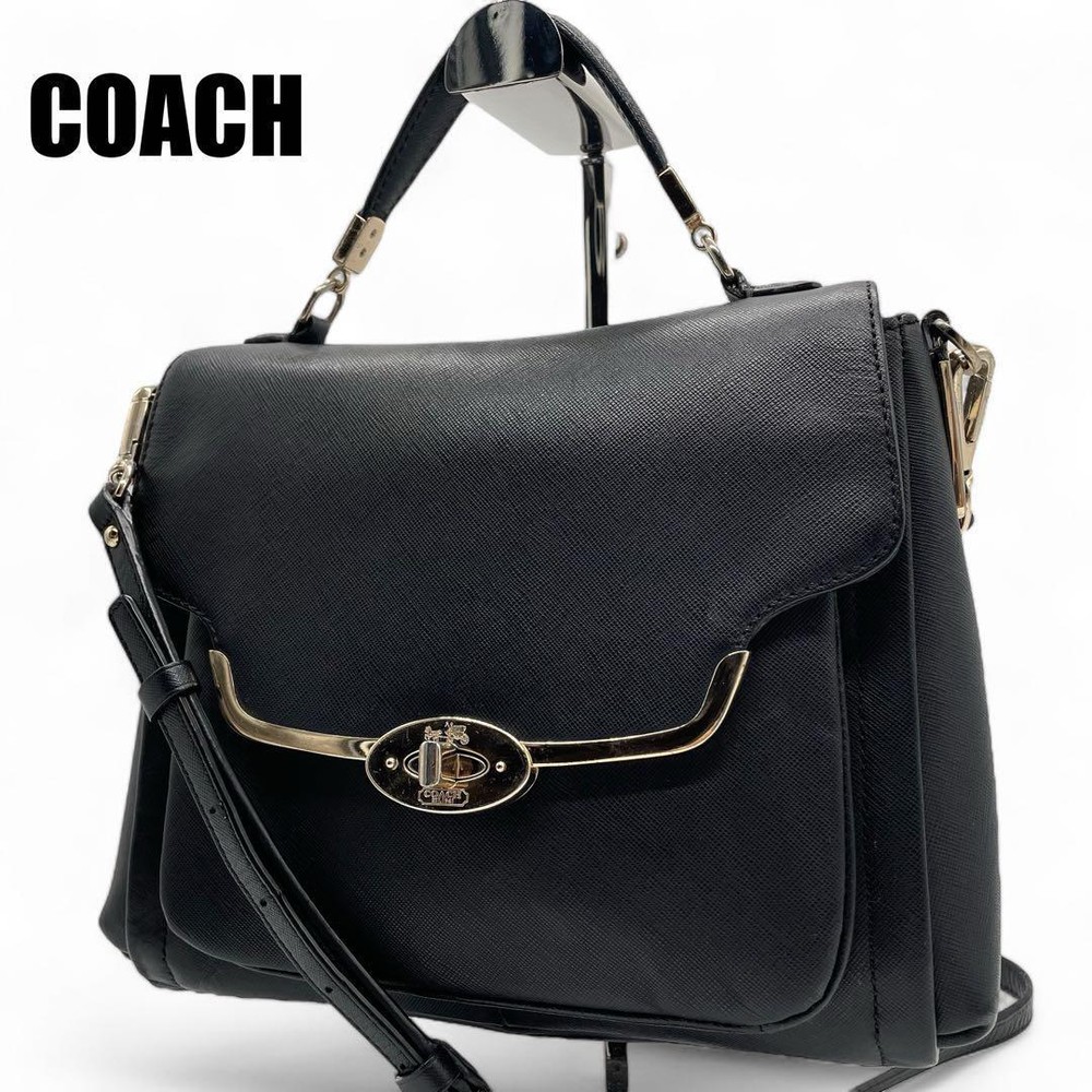 Coach Shoulder Bag Leather Black Authentic G10251993