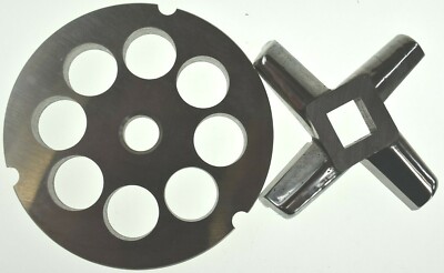 #32 x 3/4'' STAINLESS Meat Grinder Plate & Heavy Duty Knife for Hobart Biro