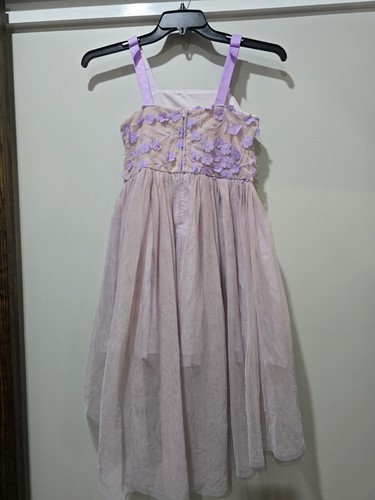 Zunie Girls Sleeveless Floral Dress Nude & Purple NWOT size 12 - Picture 2 of 4