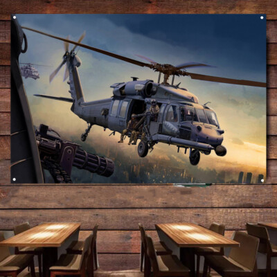 HH-60G 'Pave Hawk' Attack Helicopter Poster Air Force Tapestry Wall Decor Banner