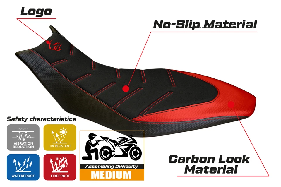 Чехол на сиденье Aprilia Dorsoduro 750 900 1200 2010-2020 Tappezzeria Ultragrip красный - Изображение 3 из 4