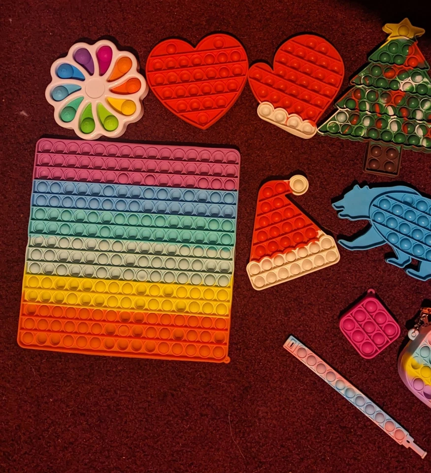 Lote De 13 Pop-It Popit Burbuja Pop Juguete Inquieto Alivio Del Estrés Juguetes Sensoriales Foto 2 de 3