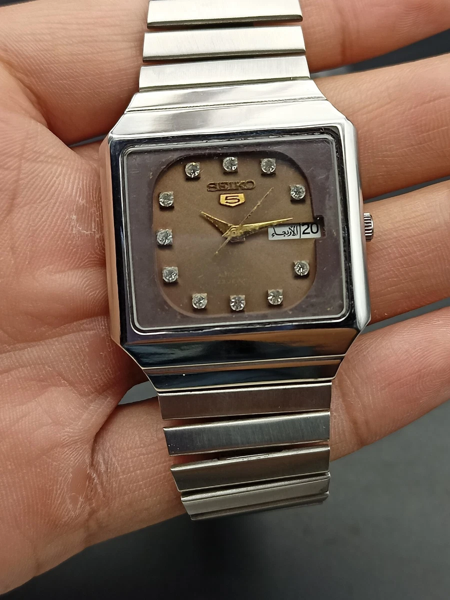 Ultra Rare Seiko 5 Men s Automatic Wrist Watch 23J Diamond Dial Ref 6349A