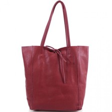 Ladies Soft Italian Real Leather Shopper Tote Bag Women Girls Shoulder Bag 