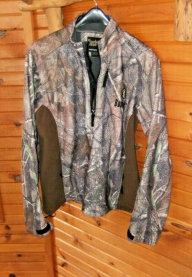 Bushnell camouflage Heavy Fleece Lined Pull Over 1/2 zipper Jacket mens Sz  S