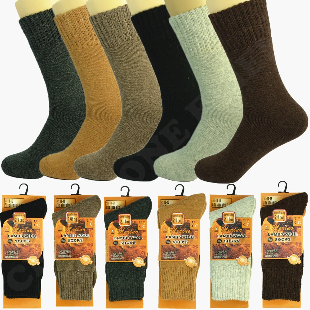 6 Pairs For Mens Heavy Duty Merino Lambs Wool Winter Thermal Socks Size 10-13
Opens in a new window