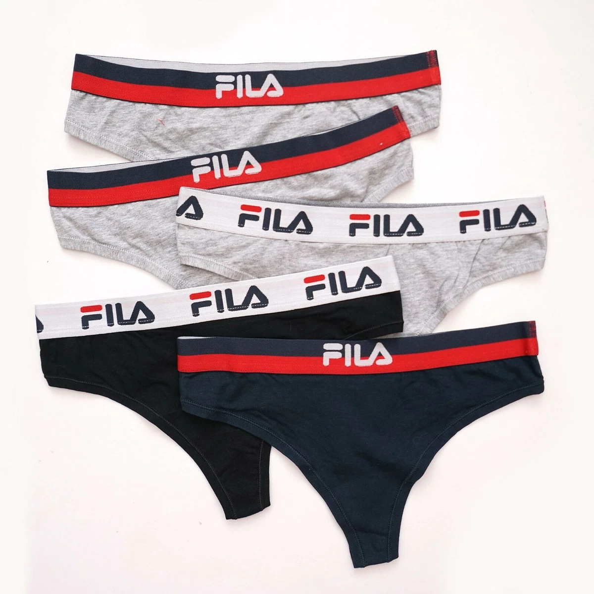 5 pack FILA Womens COTTON Low rise No Show Thong G-String size AU S