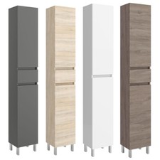 MOBILE COLONNA LEGNO 2 ANTE E 1 CASSETTO ARMADIO MODERNO ARREDO BAGNO LAVANDERIA