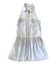 Forever 21 Blue Chambray MIDI Halter Dress Women’s Size Small S