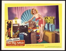 ONE BIG AFFAIR Original Movie Lobby Card Poster 1952 Sexy Evelyn Keyes Comedy