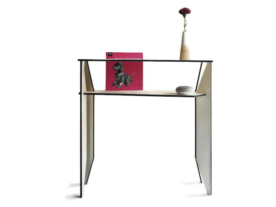 Sleek Laser-Cut Wooden Console Table with Storage Shelf - Ideal for Small Spaces - Image 4 of 4