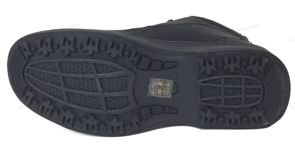 NUEVO EN CAJA Hombres Invierno Botines Cálidos Forrados de Piel Con Cordones Negros Zapatos para Nieve Tallas: 6.5-13 Foto 4 de 4