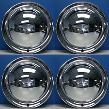 15 Full Moon Smoothie Style Chrome Steel Hot Rod Hubcaps Wheel Covers New Set4