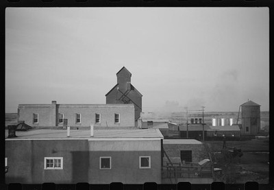 Photo:1930s Industrial Grain Elevator Buildings Silo Water Tower