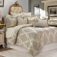 AICO Furniture - Bennett 10 Piece King Comforter Set"Champagne