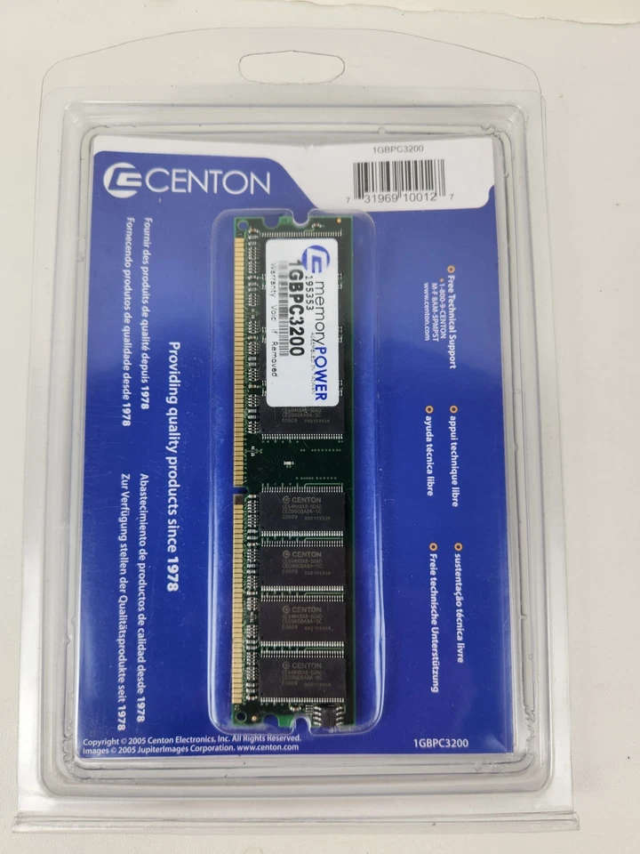 Desktop 1GB RAM DDR400 PC3200 DDR333 DDR266 Centon Electronics NEW - Image 2 of 3