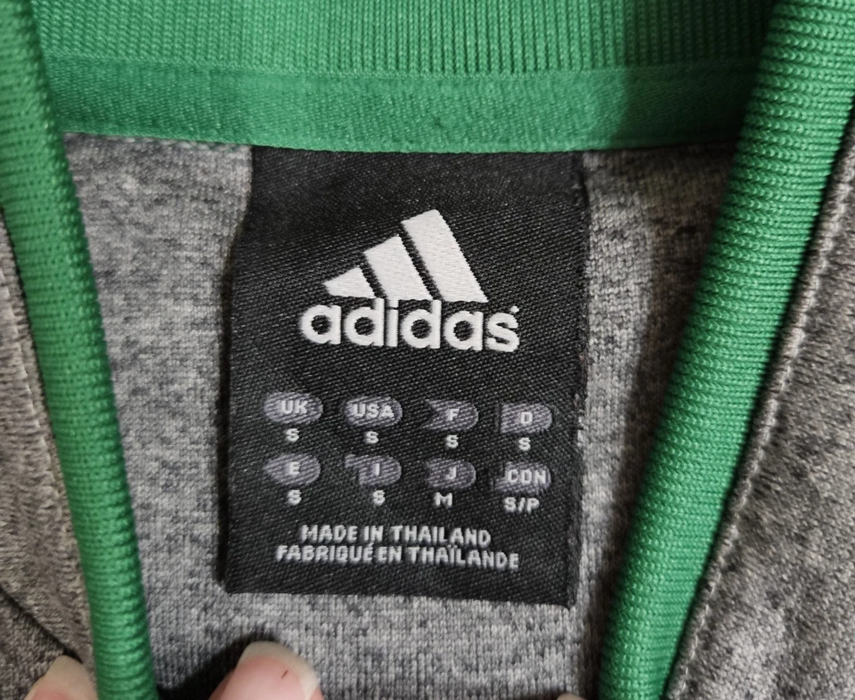 Chaqueta de calentamiento Adidas Boston Celtics para hombre talla pequeña gris verde Foto 4 de 4