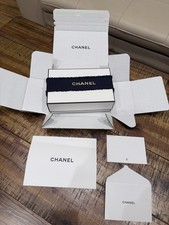 CHANEL Gold Classic White Gift Box 2025 including tissue paper, empty card etc