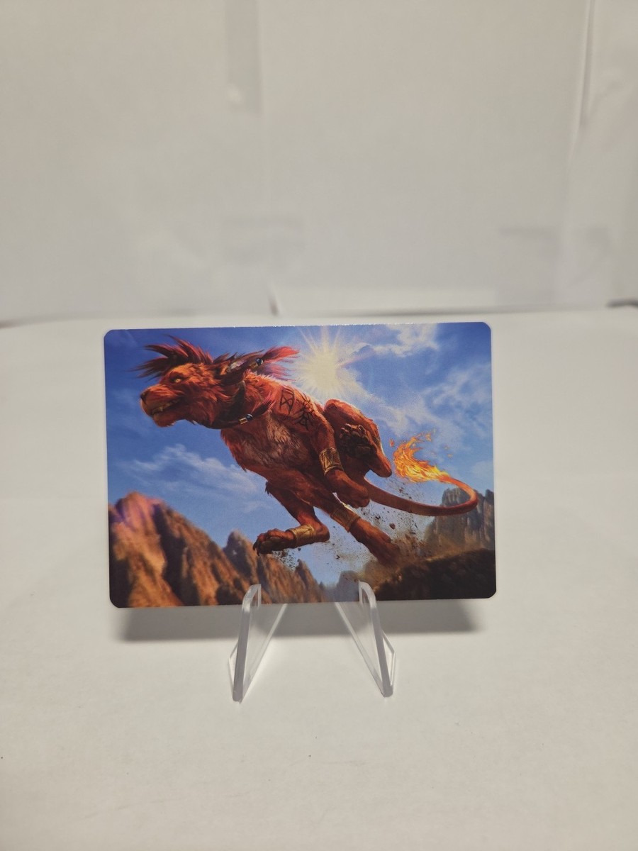 誇り高き戦士 レッドXIII　foil MTG FF 誇り高き戦士、レッドXIII アートカード 箔押しサイン